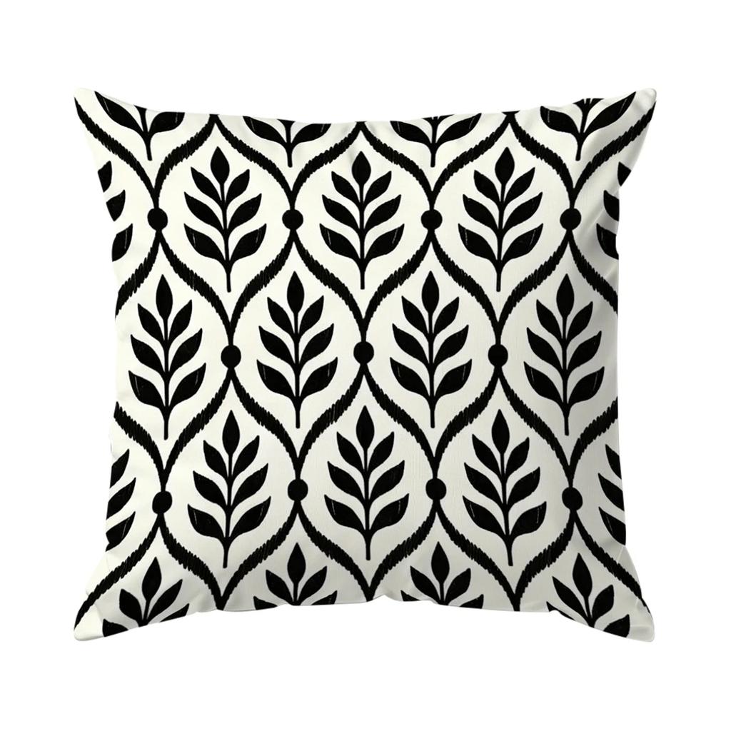 1pcs/4pcs Black And White Geometry Cushions Pillowcase Polyester Cushion Cover Throw Pillow Pillowcover Home Car Sofa Decor