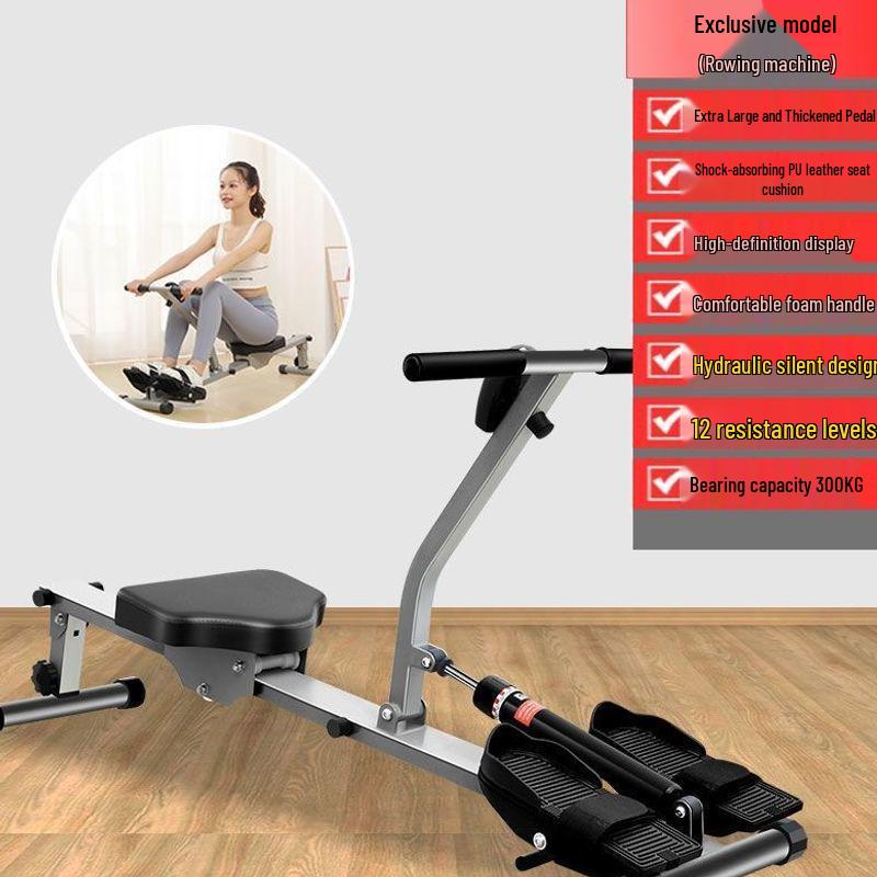 Magnetic Rowing Machine: Hydraulic, Water & Air Resistance Leg Strength Trainer for Family Fitness