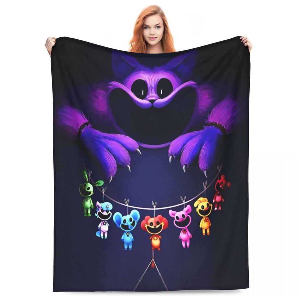 Catnap Knitted Blanket Velvet Cartoon Toy Ultra-Soft Throw Blanket for Airplane Travel Bed Rug