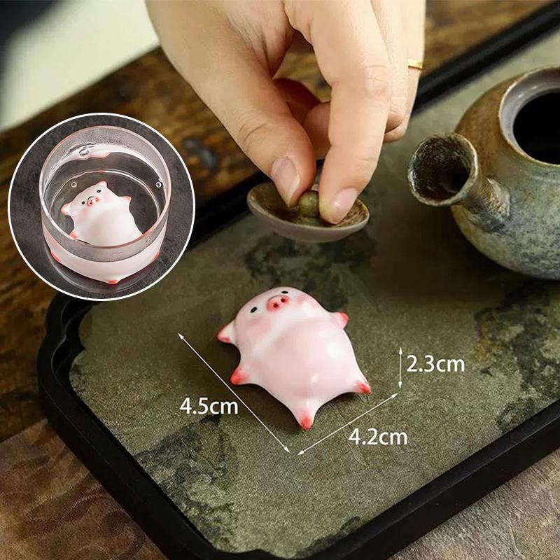 Cute Bubbling Tea Pet Piggy Cartoon Ceramic Tea Cup Little Pig Spit Bubbles Water Mug Funny Gift Home Decoration Tea Accessories