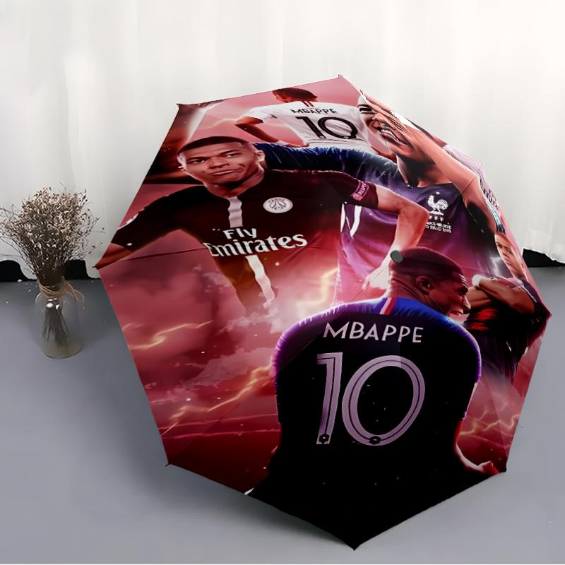 Printed Kylian Mbappé Printed Folding Umbrella,Outdoor,Leisure,And Travel Umbrella,Durable Umbrella Fabric,Birthday And Holiday Gift