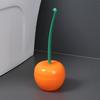 Cherry Shaped Toilet Brush Set with Long Handle Plastic Holder for Bathroom Cleaning Toilet Brush with Base Stand for Hygienic Use