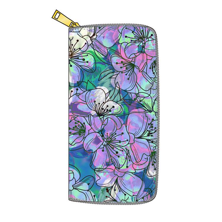 New flower long zipper wallet, flower wallet.