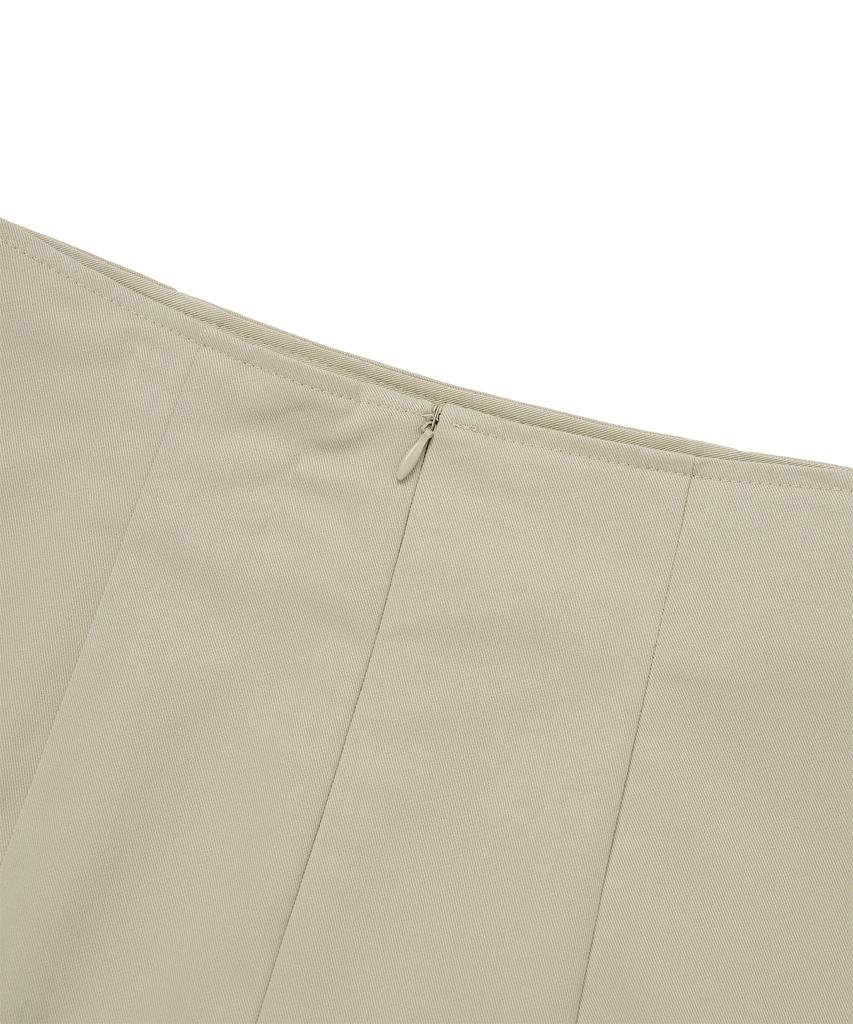 CNVS Pintuck Mini Skirt_Beige