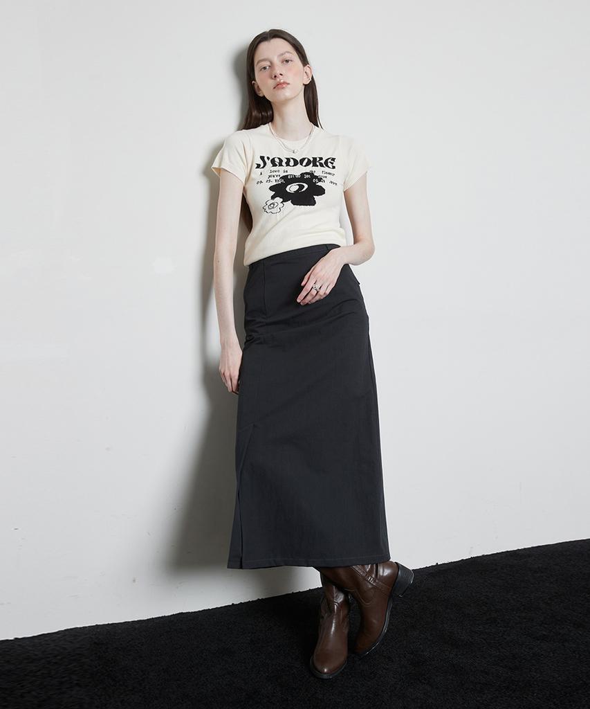 LARTIGENT L3 Nylon Slit Skirt(Black)