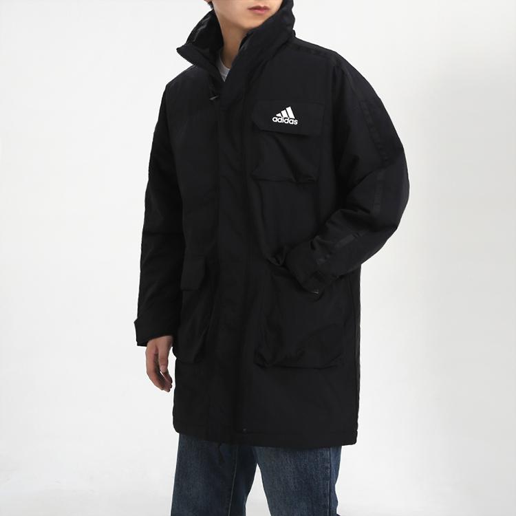 Adidas Utilitas Parka Stand Collar Warm Outdoor Sports Cotton Jacket Winter Men Jacket Black FT2462