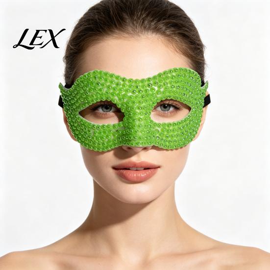 Adjustable Party Masks Halloween Half Face Masquerade Mask, Pearl Decor Venetian Exquisite Elegant Costume Accessory for Stage Show Evening