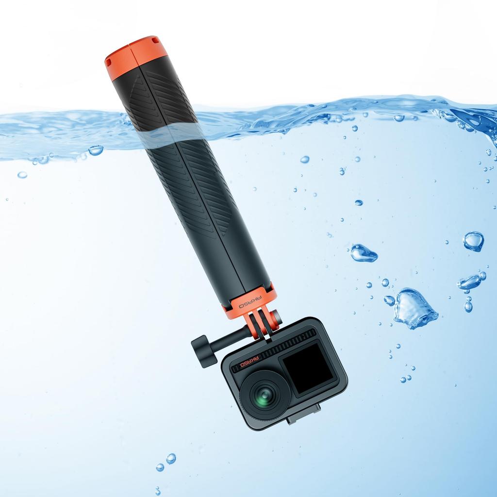 AKASO Floating Hand Waterproof Selfie Stick with Action Camera Buoyancy Stick for GoPro DJI Osmo Waterproof and Lightweight Grip, 4-in-1 Tripod,