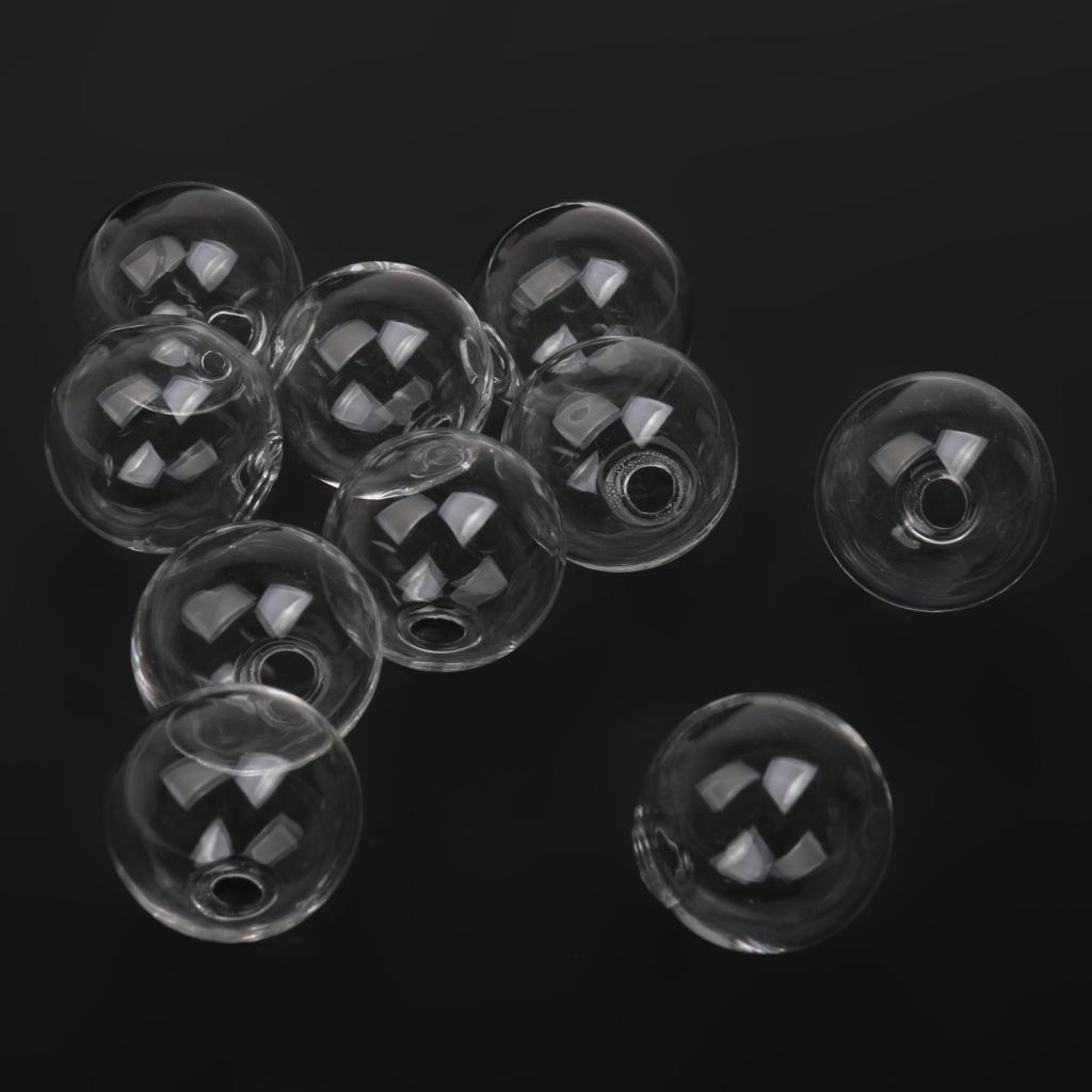 Globe Glass Bottle Pendant Locket 20mm Ball 5mm Mouth 10PCS Clear