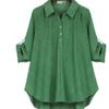 Women's Spring Autumn New Arrivals Double-Colored Fabric Shirt Loose Fit Plus Size Long Sleeve Versatile Top