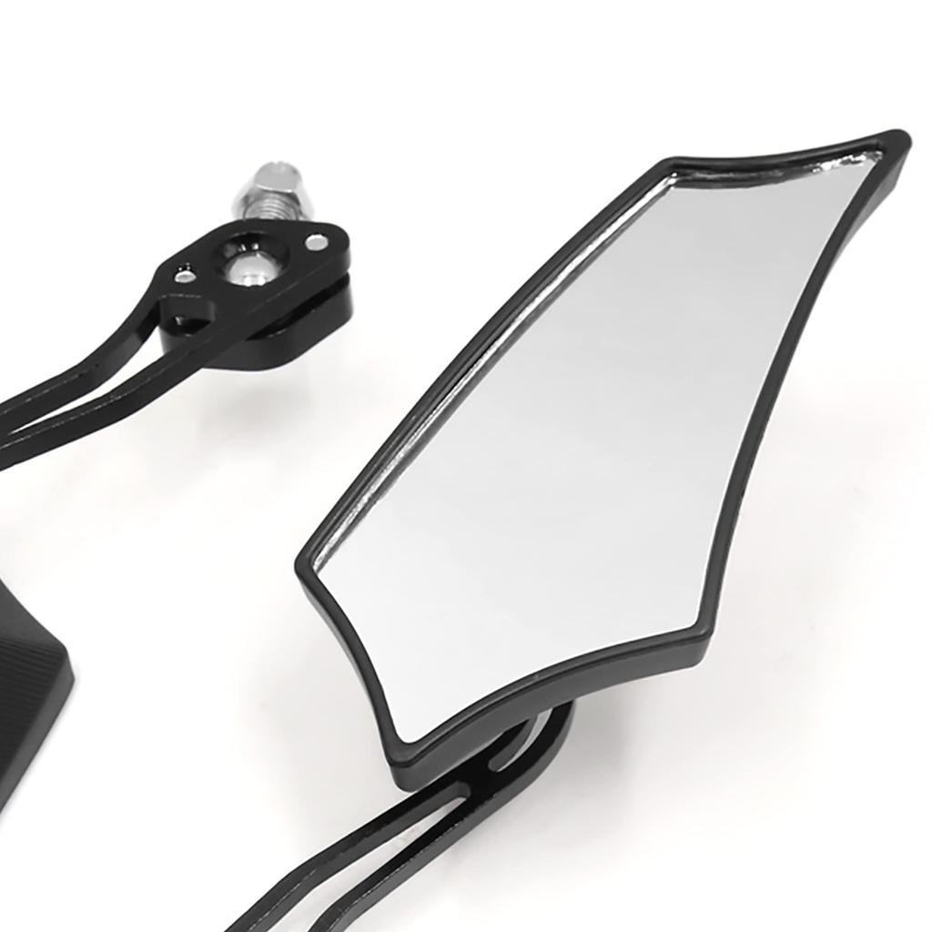 uxcell Motorcycle Rear View Mirror, Black, Pentagonal Pattern, Rear View Mirror, Suitable for Motorcycle Bikes, Pack of 2