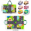 Baby Montessori Weiches Auto Spielzeug mit Karten Spielmatte und Aufbewahrungstasche