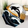 1pc Whale Waves Auto Open/close, All-Season Portable Folding Umbrella for Women & Men, Travel, Everyday, Formal Events - Compact Luxury Parasol, Outdo