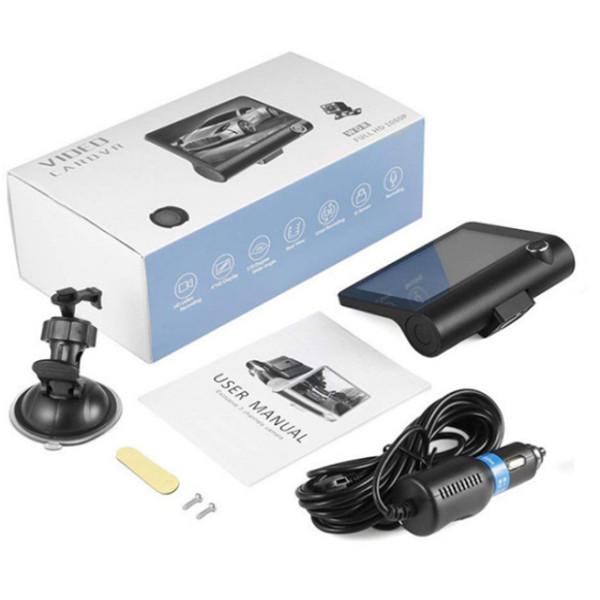 

Автомобільний відеореєстратор 3 об єктиви 4 дюйми Камера на панель приладів із камерою заднього виду в комплекті Without camera чорний