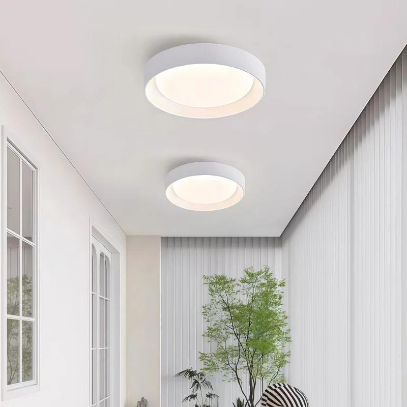 1116 LED Wood Grain Ceiling Round Ceiling Lamp 11cm Ultra-thin Hallway Balcony Lighting Kitchen Three-color Light Changing Lamp