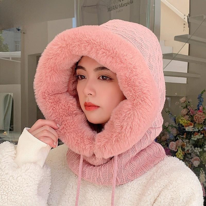Plush Winter Hat For Women With Windproof Design And Ear Protection For Outdoor Activities