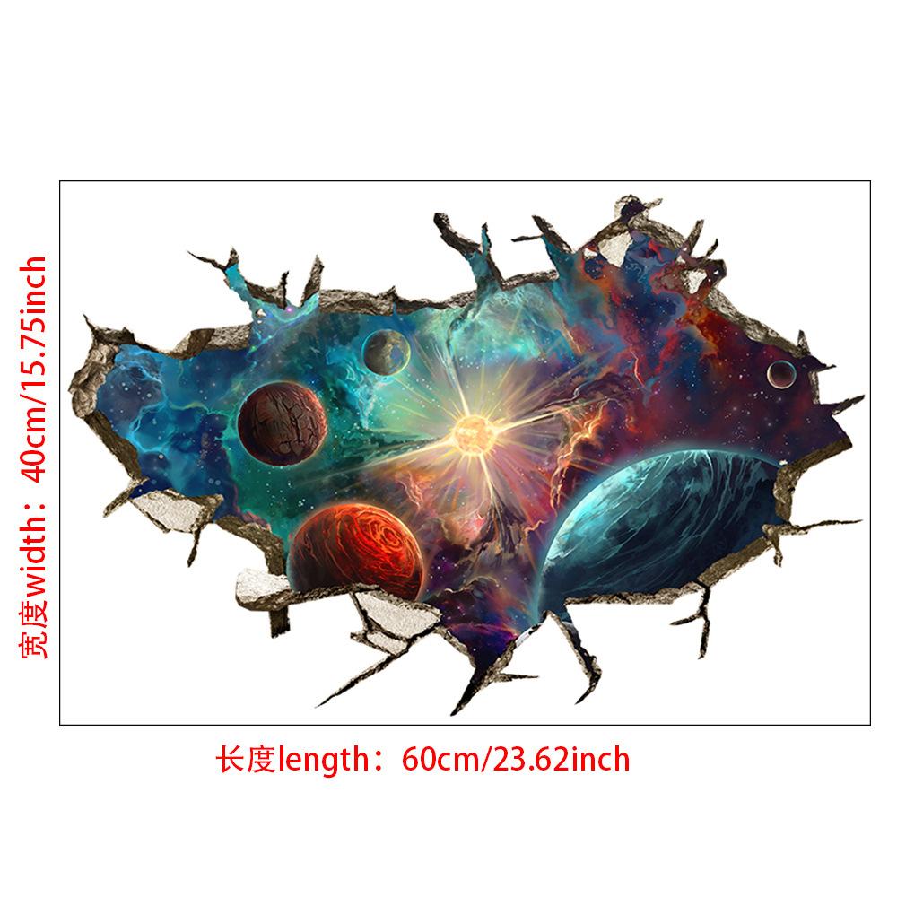 3D Self-adhesive Tearable Wall Starry Sky Universe Planet World Ceiling Living Room Decorative Wall Sticker