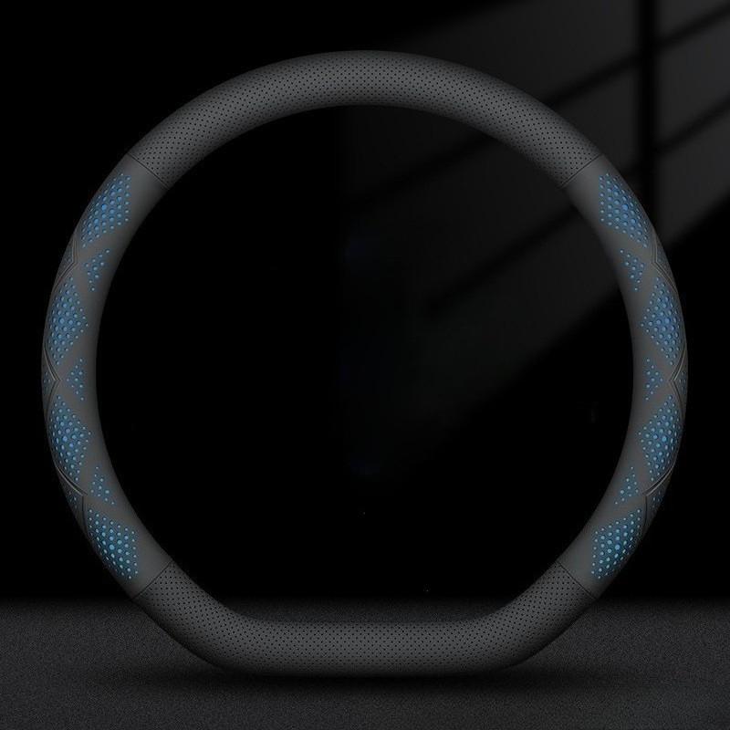 For 38cm Diameter O/D Type Universal Leather Car Steering Wheel Cover Steering Wheel Anti Slip Handle Cover Accessories