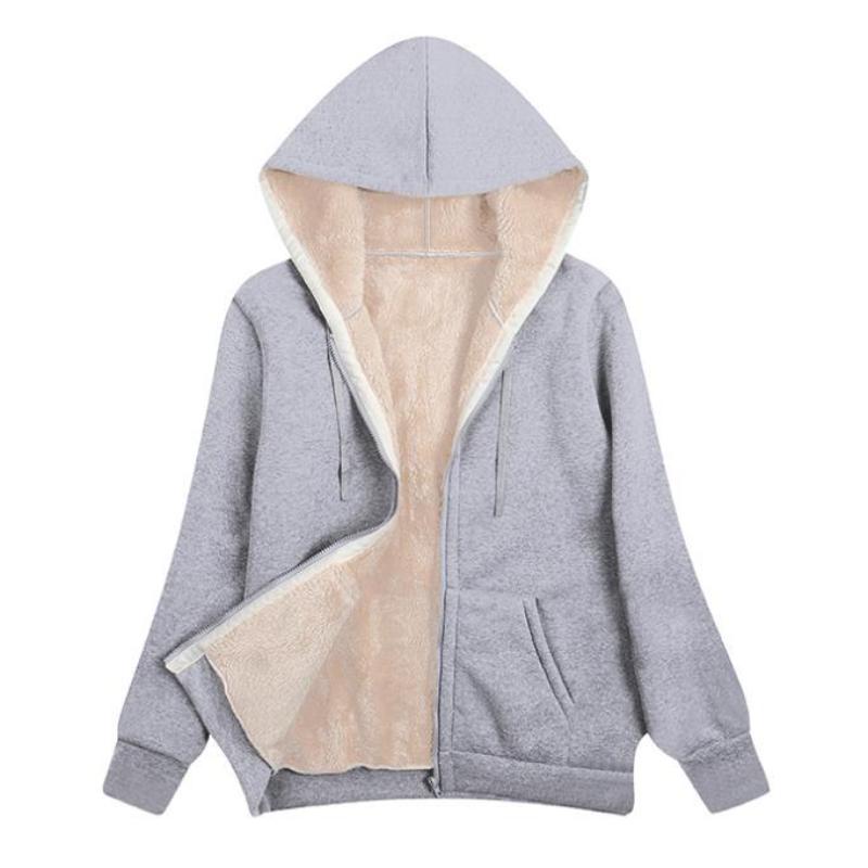 Осенне-зимний женский укороченный кардиган больших размеров с подкладкой и капюшоном верхняя одежда теплая повседневная куртка на молнии XL 2740₽