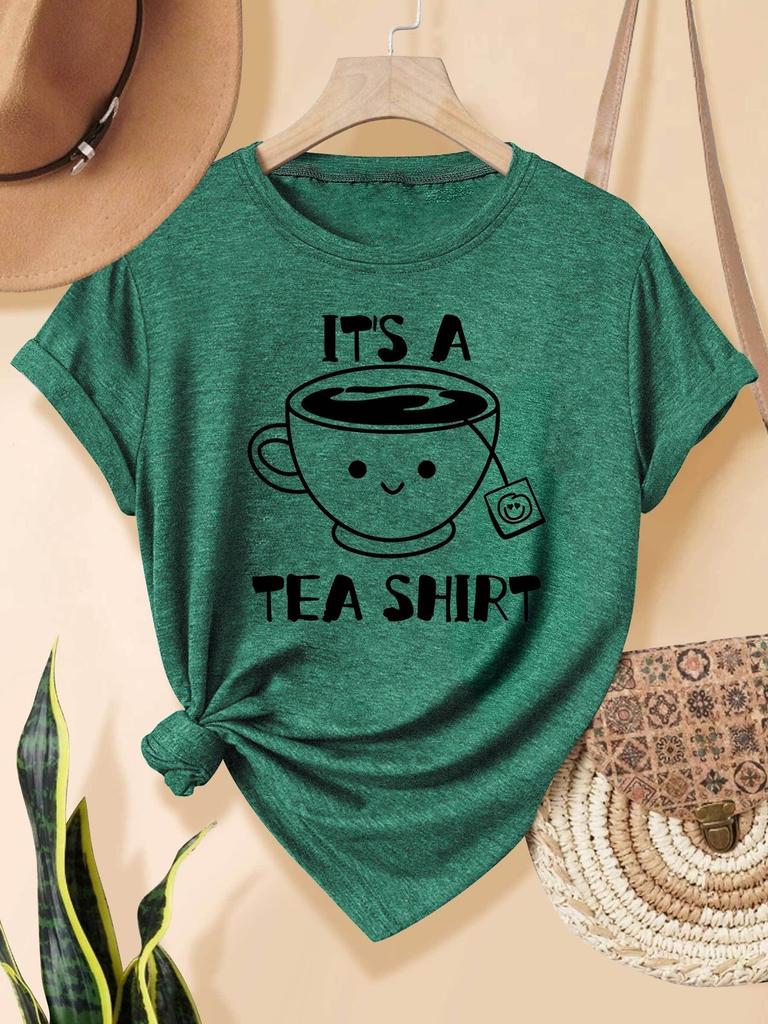 Es ist ein T-Shirt für Damen - Süße Wortspiel-Grafik, Lässiges Lila Oberteil