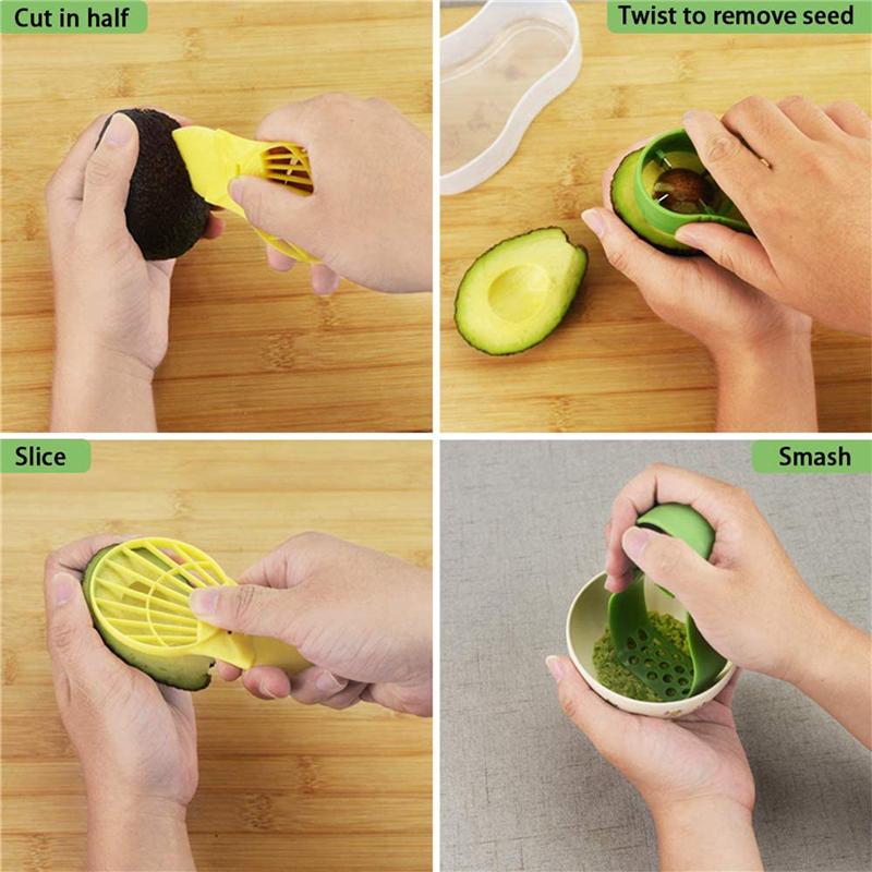 ABBP-2X 5-In-1 Avocado Slicer Set Fruit Cutter Peeler Core Remover Multifunctional Tools Set For Home Kitchen Convenient Tool