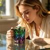 Tazza Magica in Vetro Costellazione, Tazza da Caffè Zodiacale da 330ml con Design Termocromico, Bicchiere d'Acqua Notte Stellata per la Casa