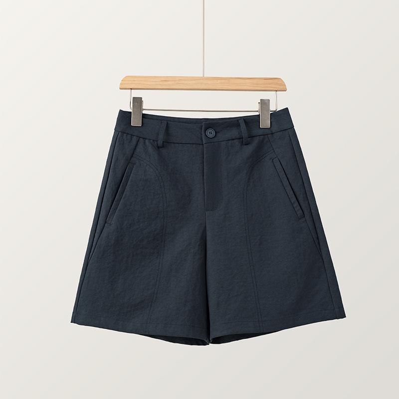 

Women s 2026 Summer High-Waisted Loose Wide-Leg Capri Shorts - Casual Straight Five-Point Style Extra Large темно-синий