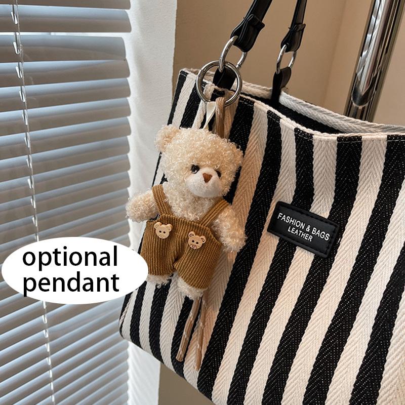 Summer Tote Bags for Woman 2025 Stripe Designer Shoulder Shopper Storage Bag Women Casual Canvas Handbag