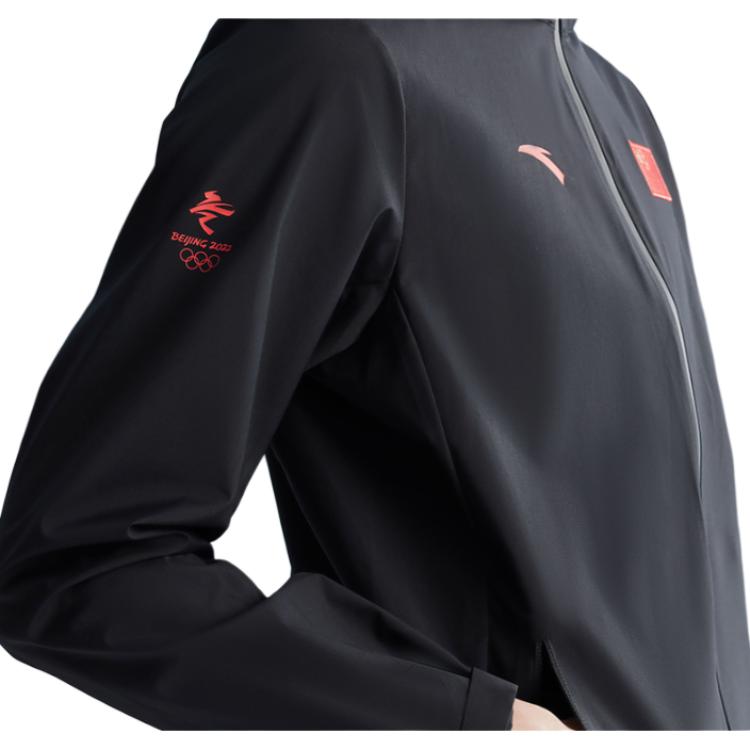 Anta Sharp Series FW22 Solid Color Logo Zip Long Sleeve Jacket Men Jacket Black 152130609-2