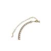 CHANEL Sheepskin White Crystal Leather 18K Gold Necklace Women's
