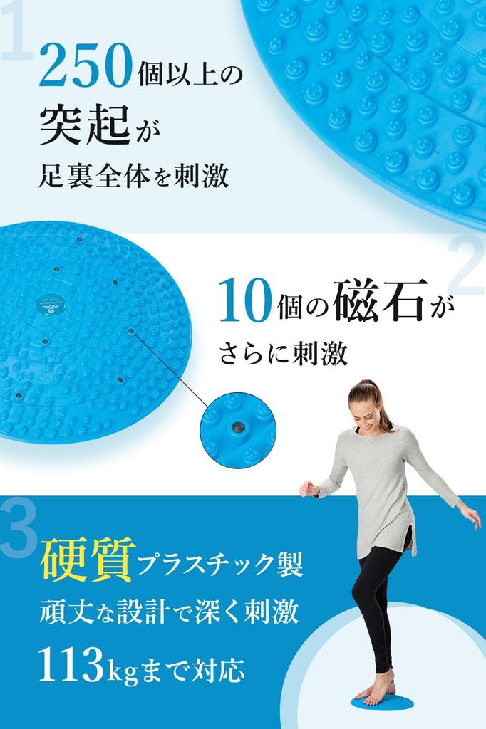 DAIWA FELICITY Foot Reflexology Disc Magnetic Foot Care Disc Diameter with 250 Refreshing Points 13-inch (Blue)