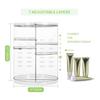 360 Degree Rotatable Rotating Makeup Organizer with Brush Holder Transparent Cosmetic Holder Shelf Adjustable Large Capacity