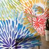 Boho-Aquarell-geometrische, transparente Fenstervorhänge für Wohnzimmer, Küche, Kinderzimmer, Voile-Hängevorhang
