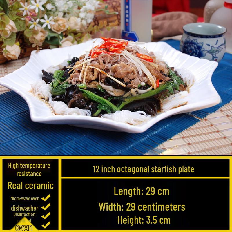 Irregular White Ceramic Dinner Plate