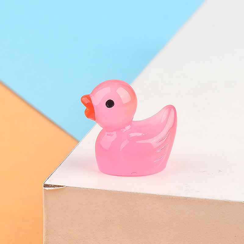 10Pcs Glow-in-the-Dark Resin Duck Set - Durable and Cute Car Dashboard Decor Ornament Anime Accessories DIY Gift Girl Boy
