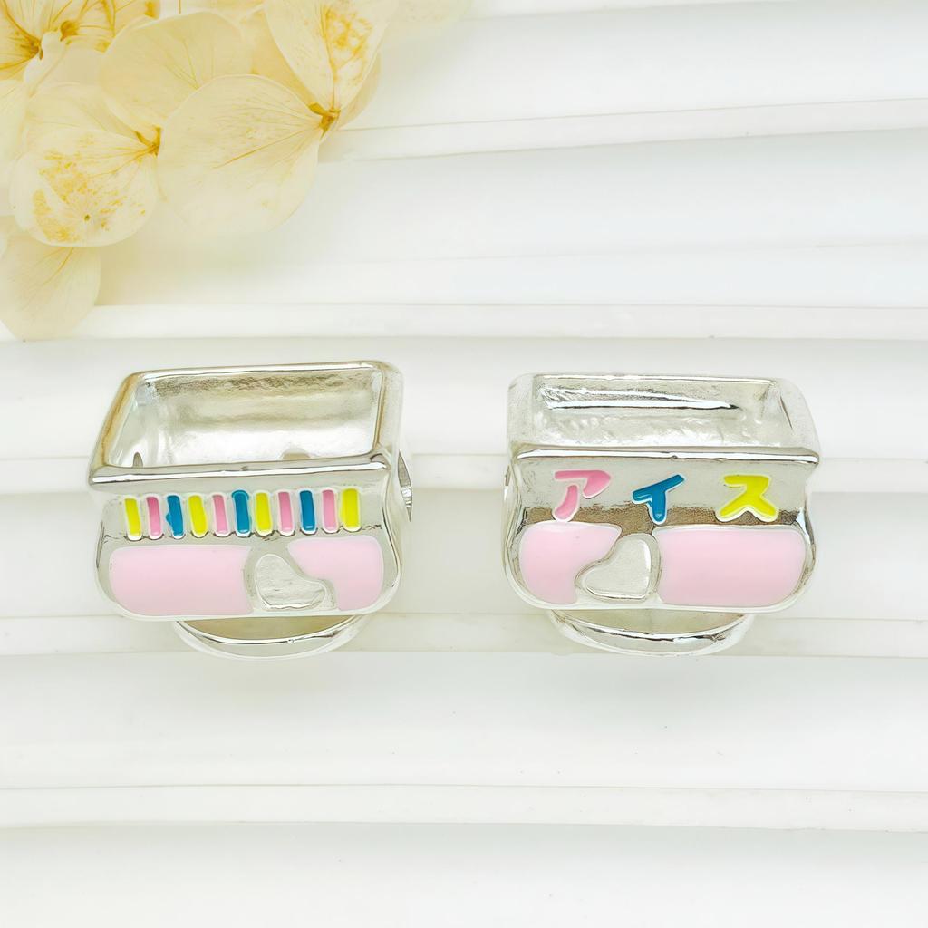 DIY Hand-Painted Silver-Plated KT Cartoon Beads - Creative Jewelry Accessories