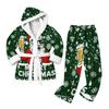 Women's Christmas Santa Drinking Flannel Pajama Set Funny Holiday Sleepwear