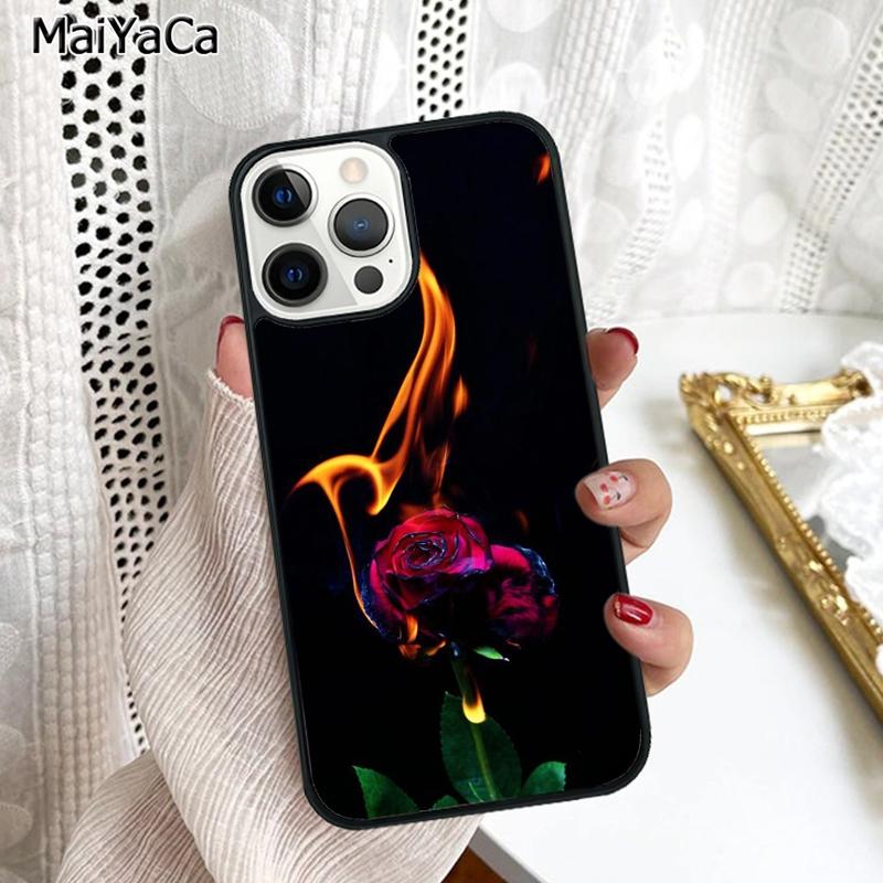 Burning Love Rose Phone Case Cover For iPhone 17 Air 16 15 6s plus 11 12 13 14 pro max shell coque