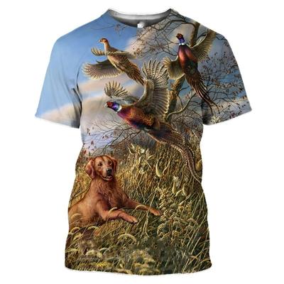 Camiseta de caza de patos salvajes para hombre, con estampado de camuflaje de jungla en 3D, camisetas de manga corta de verano a la moda, ropa