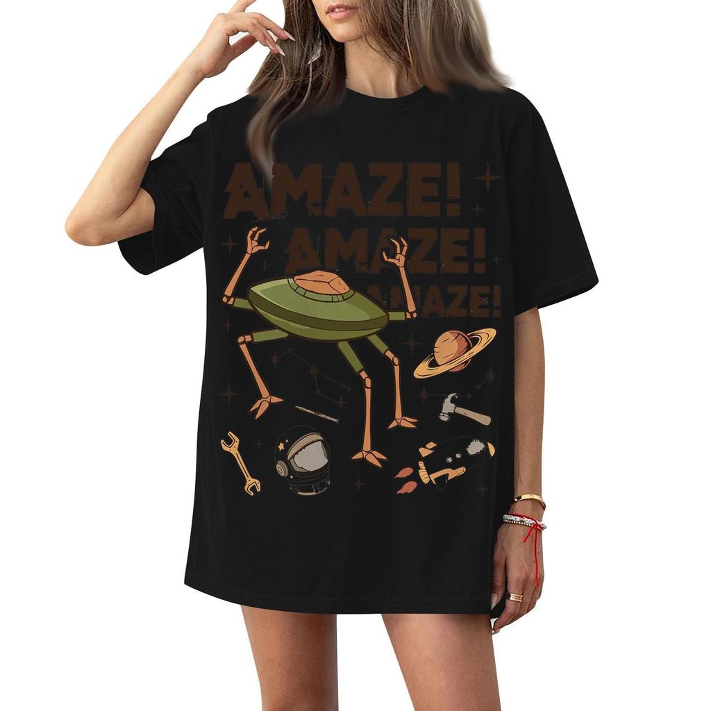 Women's round-neck casual printed short-sleeved T-shirt top