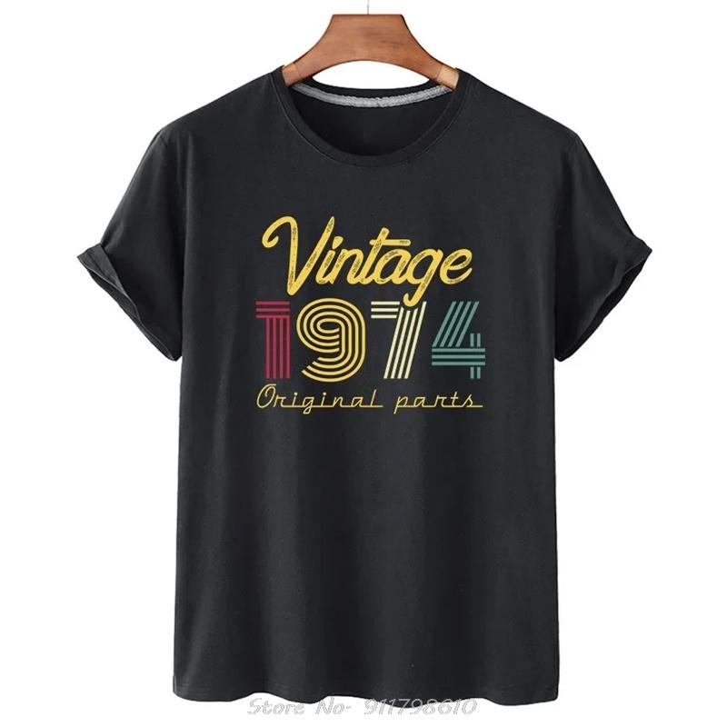 Oversized Birthday Anniversary T-shirts 1964 1974 1984 Family Party Cotton T Shirt Short Sleeve Tshirt Vintage Tee Gift Clothes