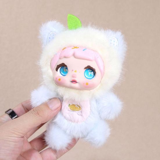 Vinil Bebek Peluş Anahtarlık Meyve Temalı Dolgulu Hayvan Kapüşonlu 14cm Sevimli Sırt Çantası Charmı ve Koleksiyonluk Oyuncak