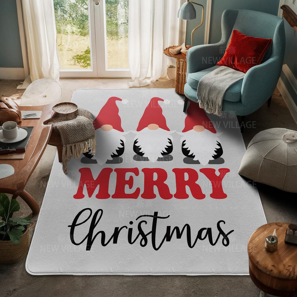 House Entrance Carpet Home Door Mat Living Room Bath Foot Bathroom Non-slip Water Absorption Rugs Bath Merry Christmas Winter