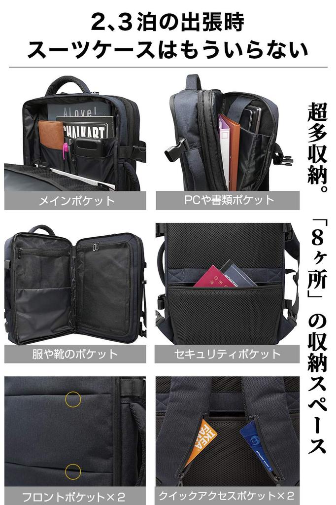 Evoon Backpack for Large Capacity Business Navy Multi-Business 2.0 Men, Backpack, Waterproof, Multifunctional, Water-Repellent, USB, 15.6-inch,