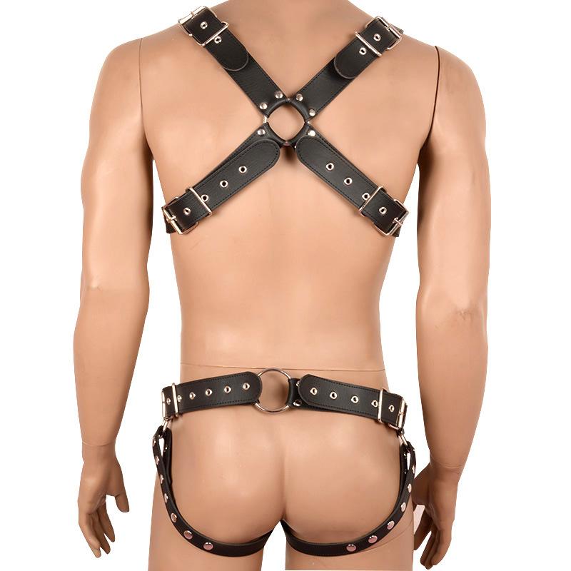 Fierce Men's Leather Binding Wear Binding Sex Clothing Nightclub Stage Performance Adult Supplies