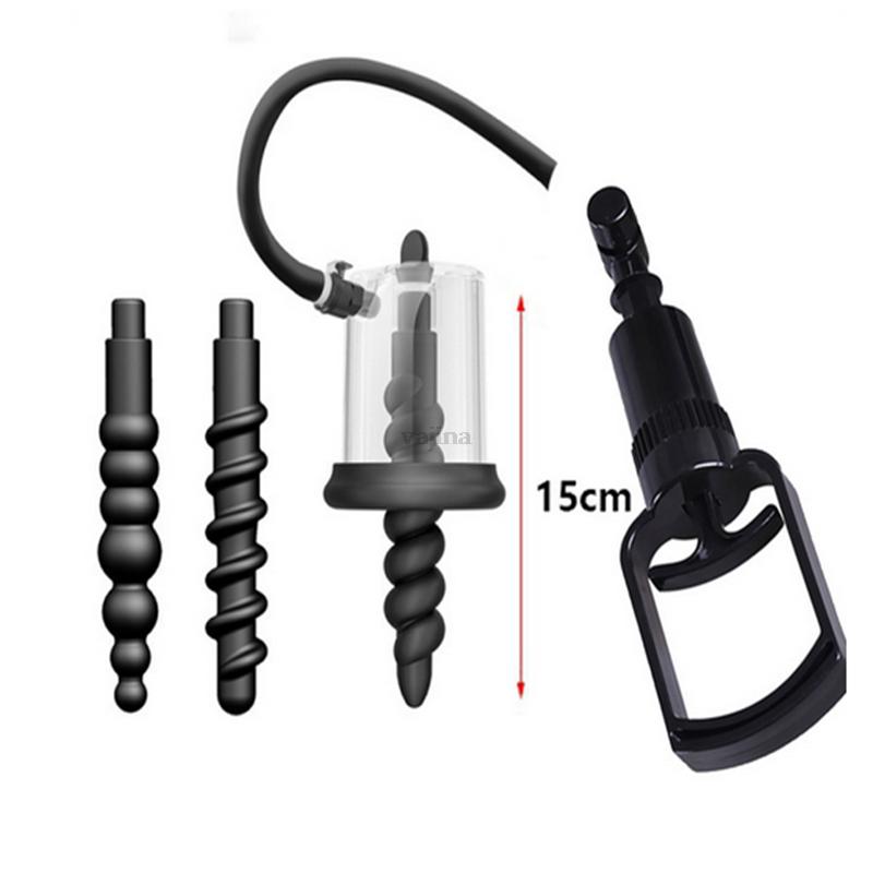 New Anal Pump Manual Vacuum Rosebud Pump Sex Toys for Men Women SM Suction Cup Prostate Stimulator Anus Dilator Butt Plug Set