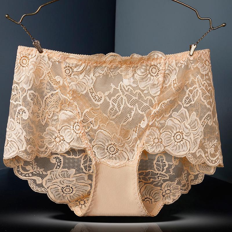 Plus Size High Waist Seamless Lace Tummy Control Underwear (90-300 lbs)