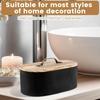 Wooden Bathroom Tampon Storage Box with Lid - Decorative Organizer for Swabs Hairpins Medicine Cosmetics Countertop Organization