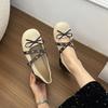 Retro Shallow Mouth Flat-soled Single Shoes 2025 Autumn New Women's Bow Thick Heel Versatile Mary Jane Single Shoes