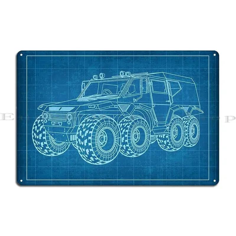 Avtoros Shaman x Blueprint Metal Sign Custom Party Pub Cinema Designer Tin Sign Poster 20x30cm(7.8x11.8inch)